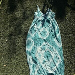 Sadie & Sage Teal Tie-Dye Maxi Dress